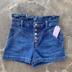 DARK WASH HIGH RISE JEAN SHORTS
